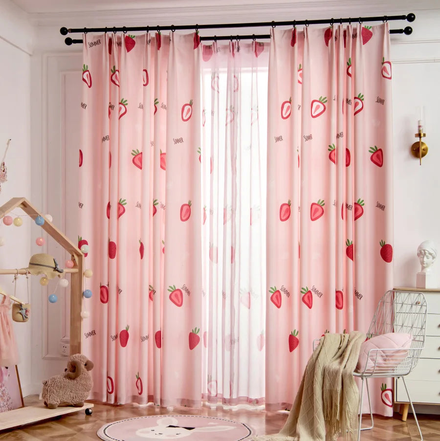 STRAWBERRY BLACKOUT CURTAINS 