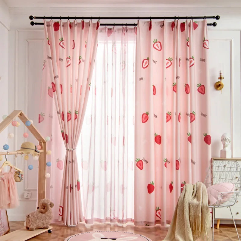 STRAWBERRY BLACKOUT CURTAINS 