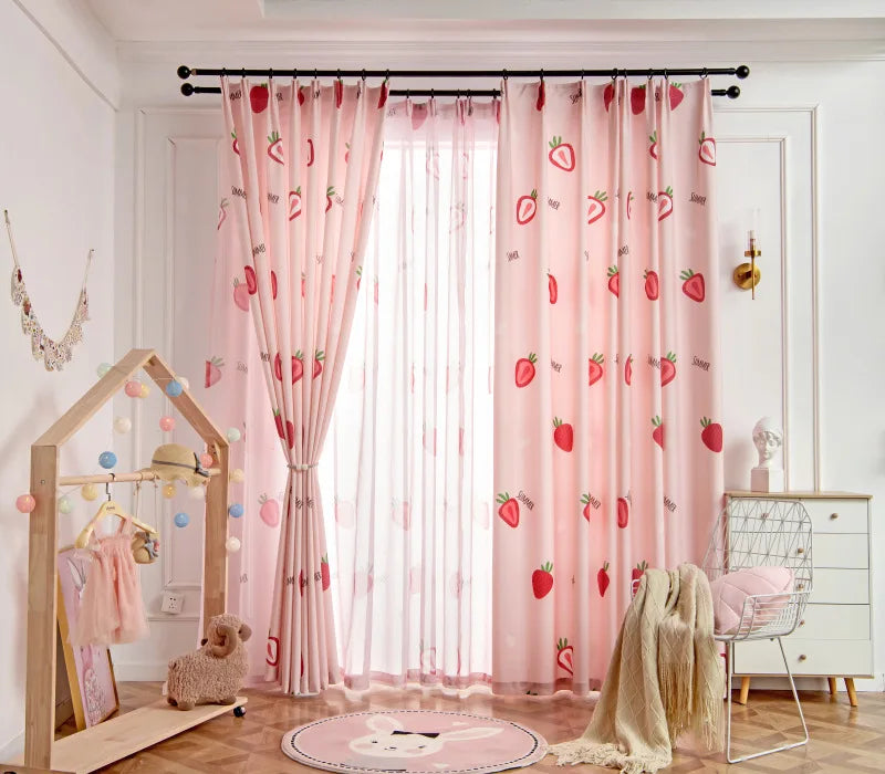 STRAWBERRY BLACKOUT CURTAINS 