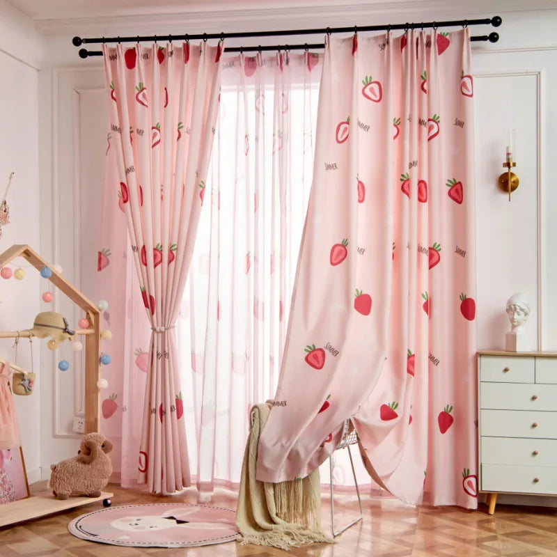 STRAWBERRY BLACKOUT CURTAINS 