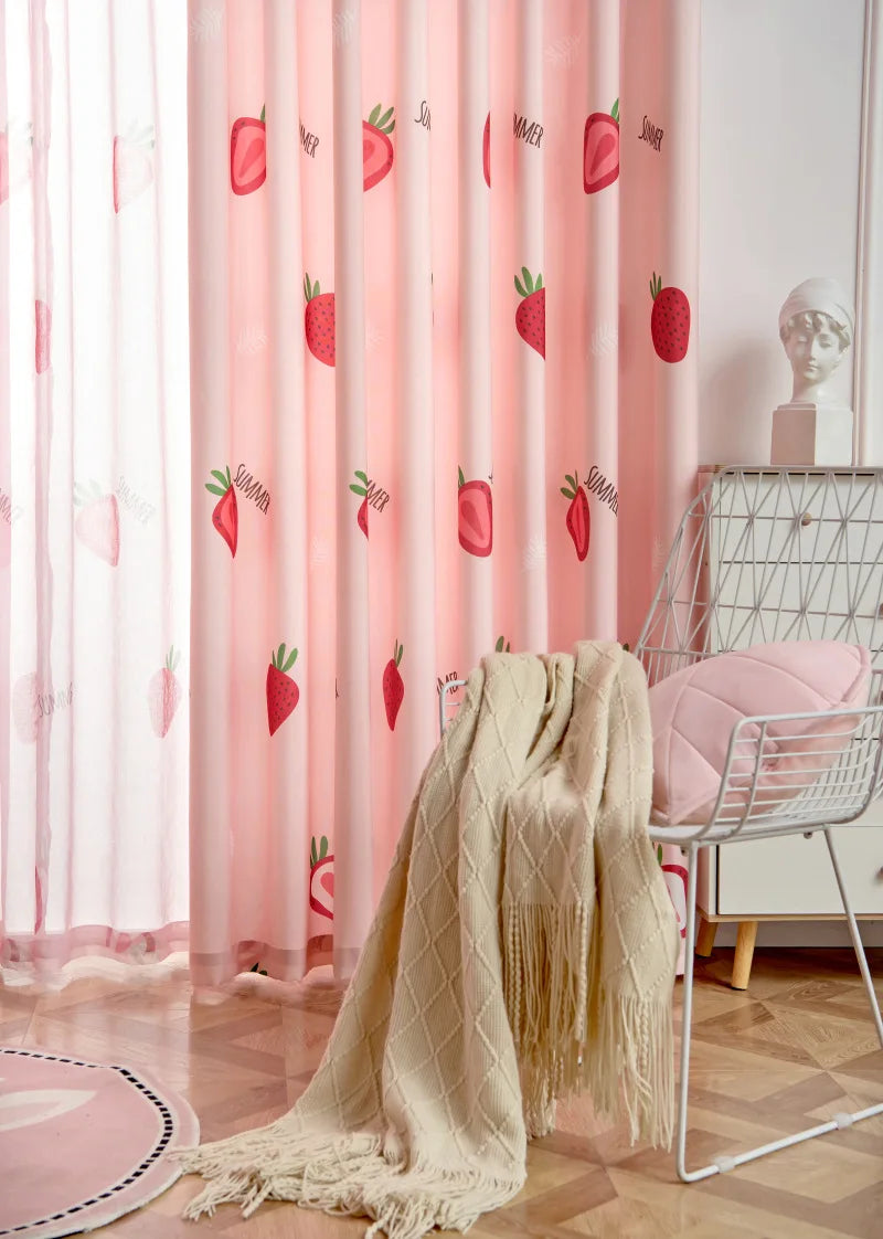 STRAWBERRY BLACKOUT CURTAINS 