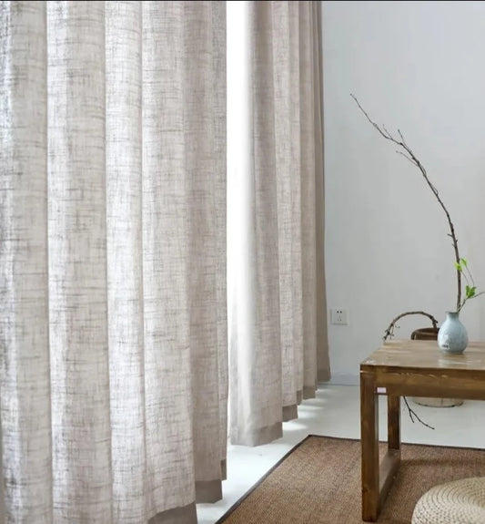 Brown linen curtains