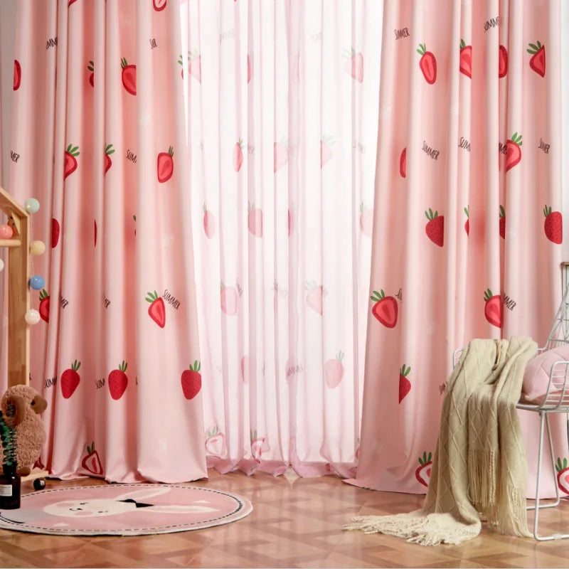 STRAWBERRY BLACKOUT CURTAINS 