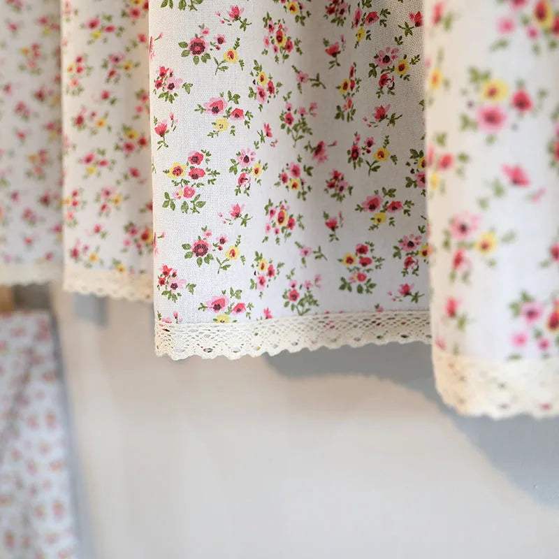 SHORT RETRO FLORAL CURTAINS 