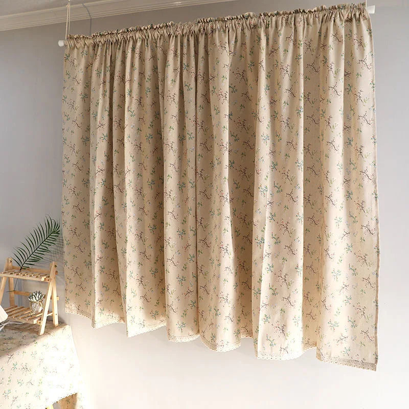 SHORT FLORAL BEIGE CURTAINS 