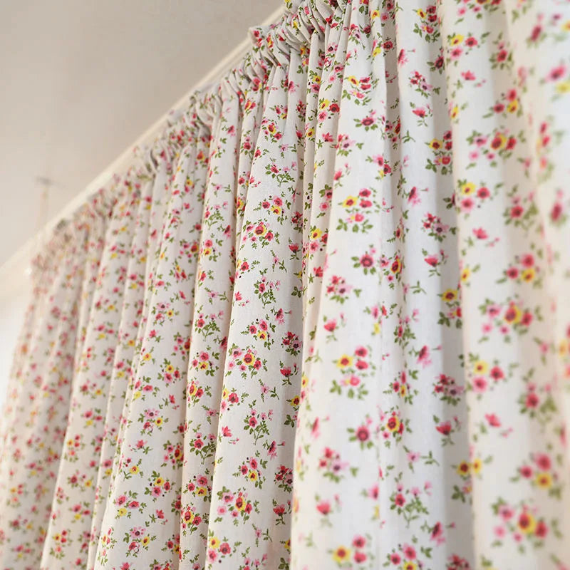 SHORT RETRO FLORAL CURTAINS 