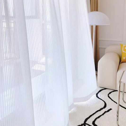 Voile curtains with vertical line