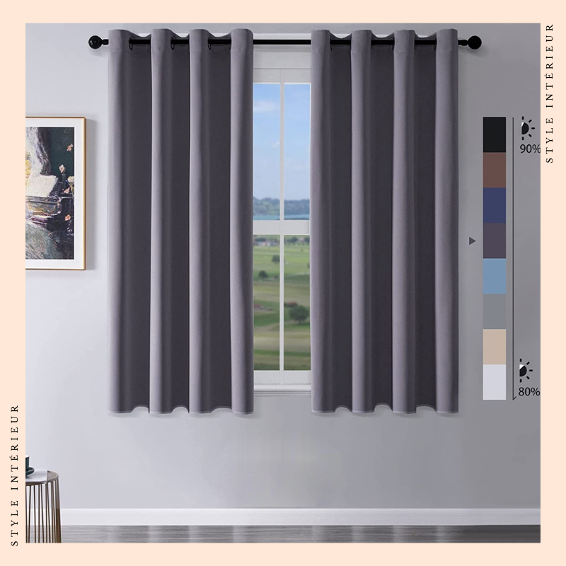 SHORT GRAY BLACKOUT CURTAIN