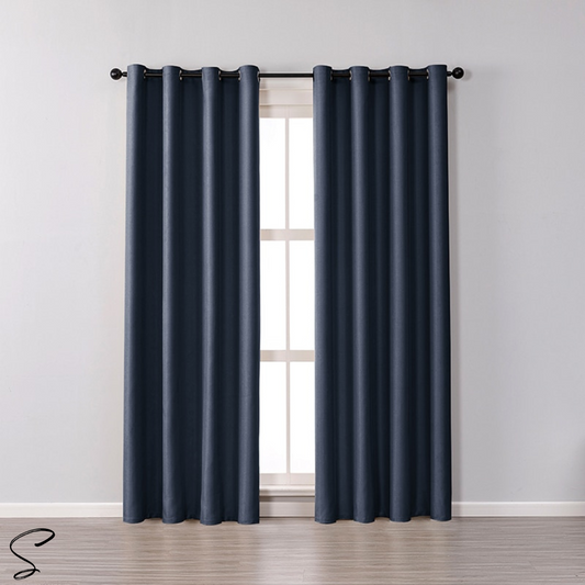 BLUE BLACKOUT CURTAIN